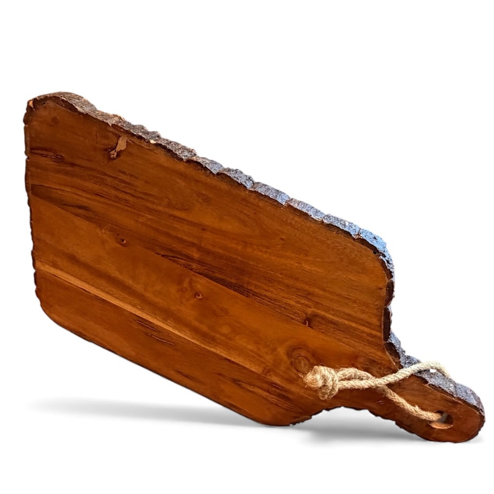Rustic Wooden Cutting Board with Rope Handle - Picture 3 of 4